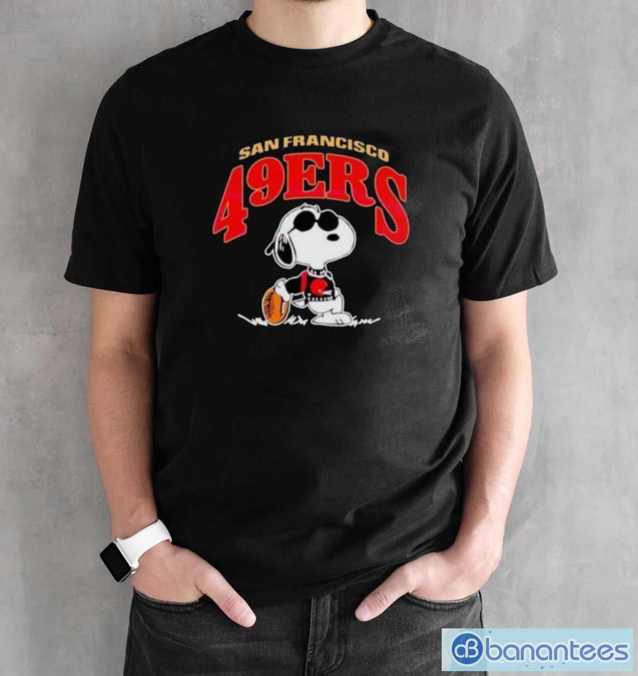 snoopy san francisco 49ers football fan shirt 1 image Snoopy San Francisco 49ers Football Fan Shirt - Black Unisex T-Shirt