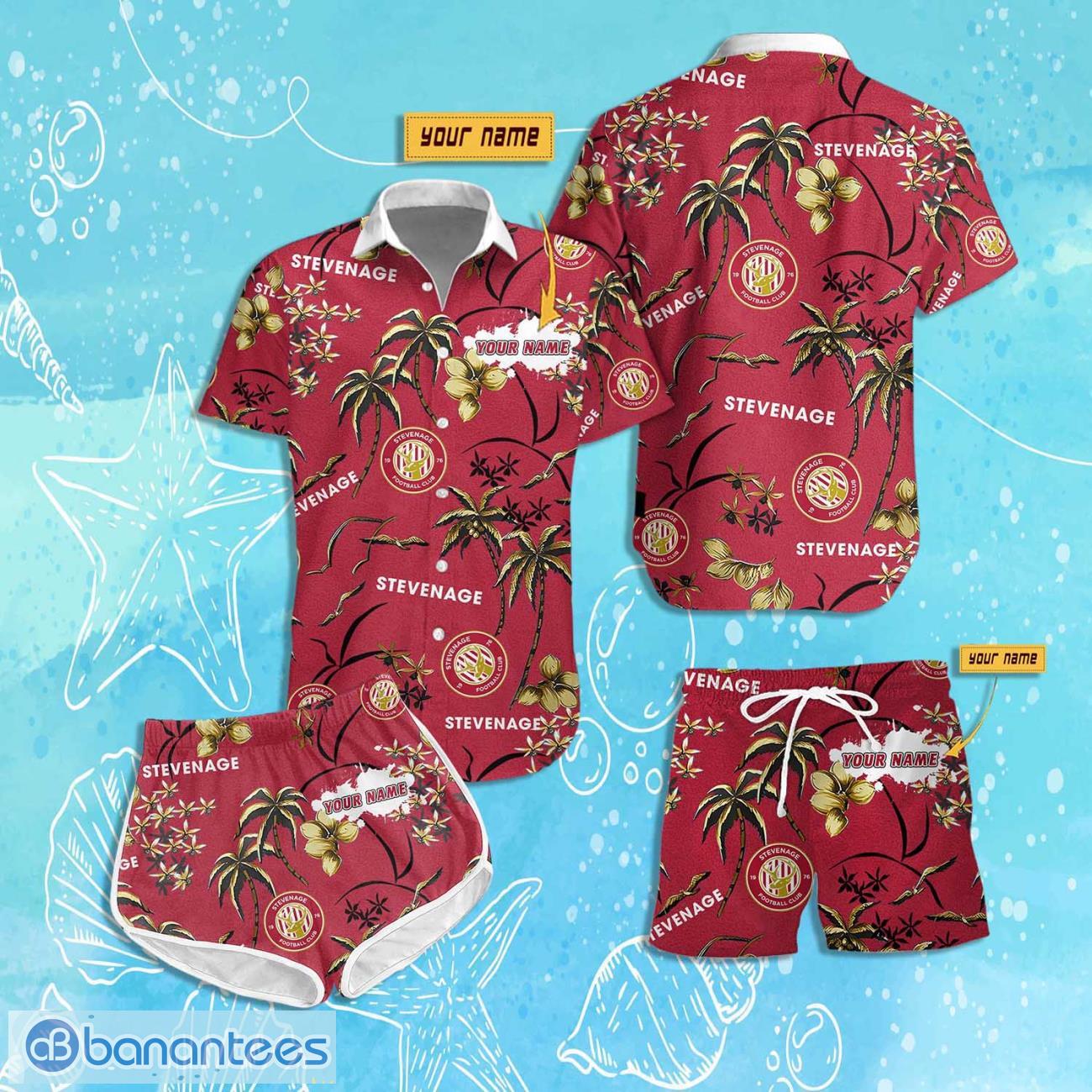 Stevenage Football Club Hawaiian Shirt & Short Custom Name 2024 Men Women Summer Beach Product Photo 1