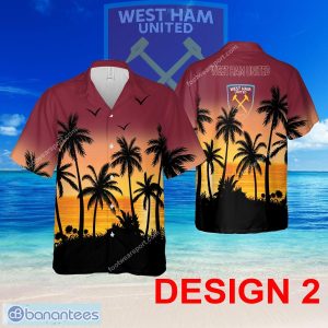 West Ham United Hawaiian Shirt Pattern Coconut Tree AOP For Men And Women - Design 2 EPL West Ham United Hawaiian Shirt Tree Pattern