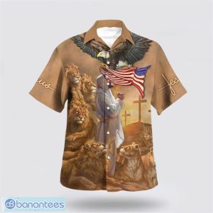 Jesus Pray Lion Cross Hawaiian Shirt Summer Gift For Men And Women Product Photo 1