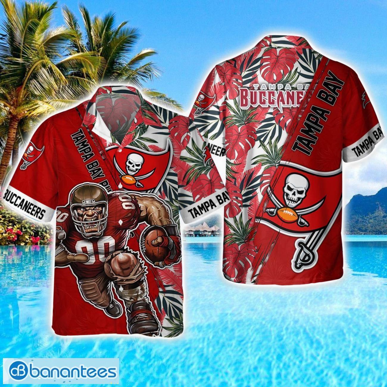 tampa bay buccaneers mascot team 3d hawaiian shirt sport fans summer gift image Tampa Bay Buccaneers Mascot Team 3D Hawaiian Shirt Sport Fans Summer Gift Product Photo 1