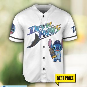 Tampa Bay Rays Lilo And Stitch 3D Baseball Jersey Shirt Custom Name And Number Product Photo 2