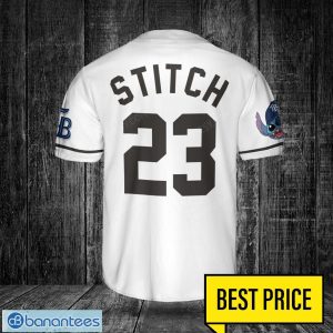 Tampa Bay Rays Lilo and Stitch White Baseball Jersey Shirt For Stitch Lover Custom Name Number Product Photo 3