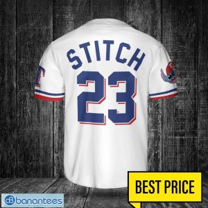 Texas Rangers Lilo and Stitch White Baseball Jersey Shirt For Stitch Lover Custom Name Number Product Photo 3