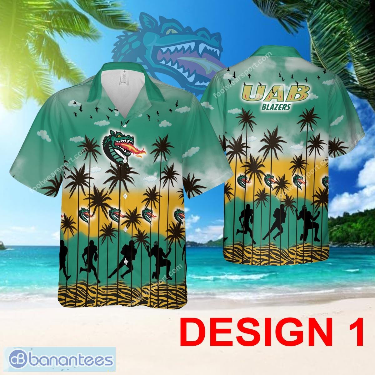 UAB Blazers Hawaiian Shirt Pattern Coconut Tree All Over Print Gift Summer - Design 1 NCAA UAB Blazers Hawaiian Shirt Tree Pattern