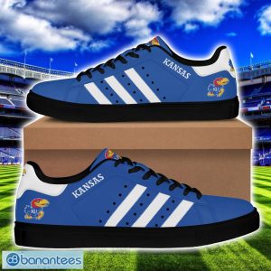 Kansas Jayhawks Football Low Top Skate Shoes For Men And Women White Striped Product Photo 3