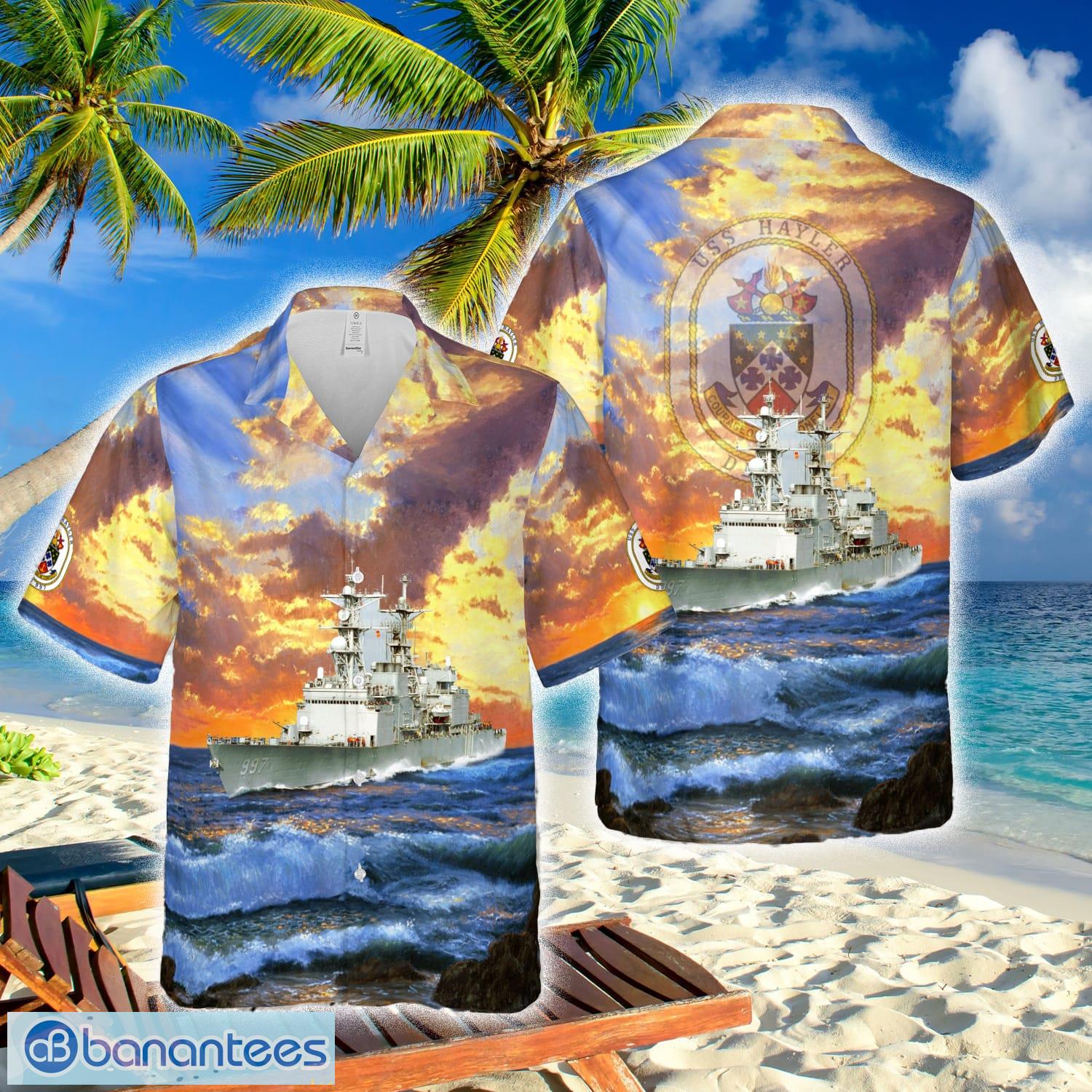 US Navy USS Hayler (DD_997) Hawaiian Shirt - Banantees