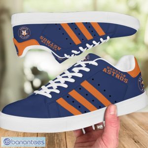 Houston Astros Low Top Skate Shoes For Men And Women Navy Shoes Mix Orange Striped Product Photo 2