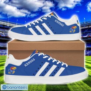Kansas Jayhawks Football Low Top Skate Shoes For Men And Women White Striped Product Photo 1