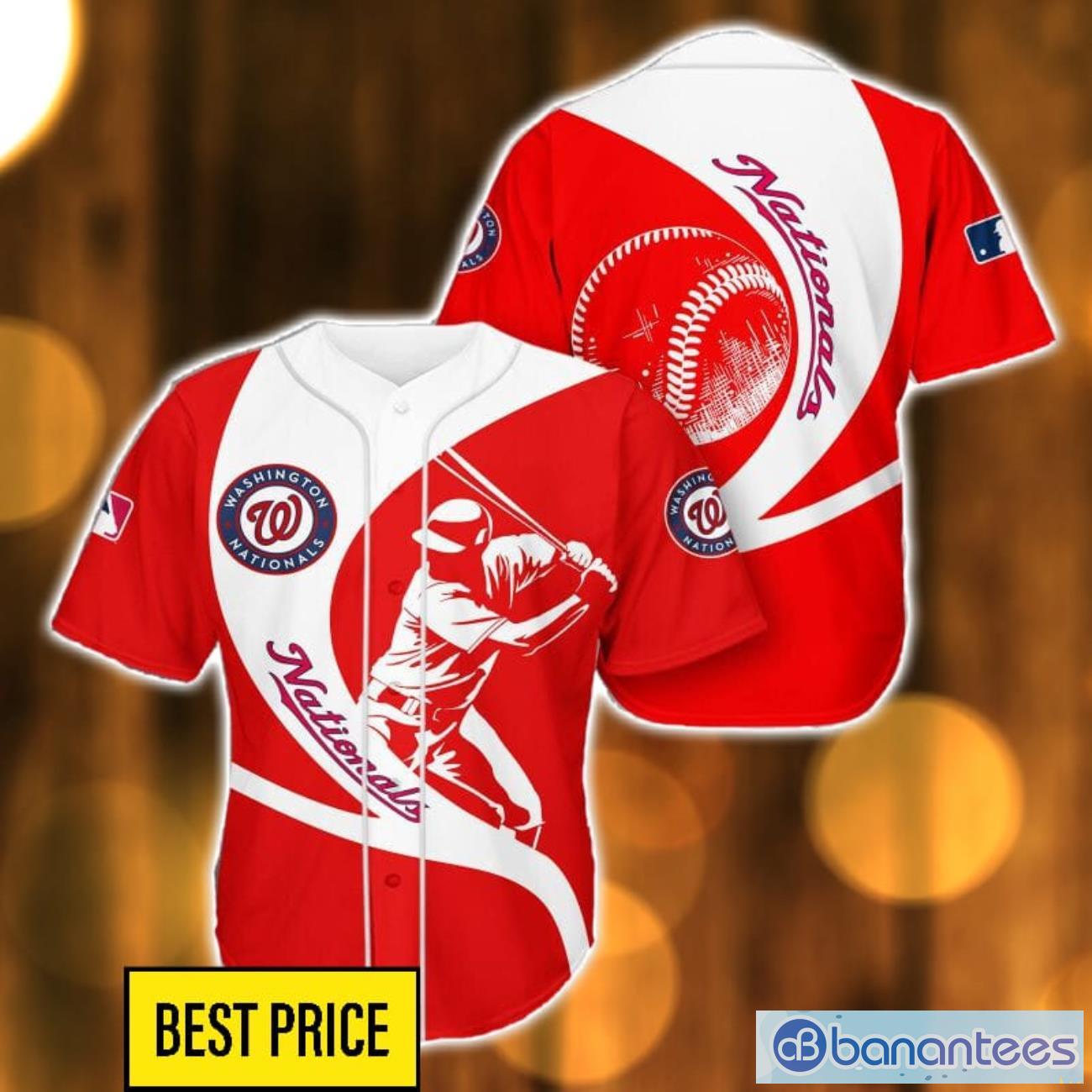 washington nationals 3d baseball jersey shirt team gift for men and women image Washington Nationals 3D Baseball Jersey Shirt Team Gift For Men And Women Product Photo 1