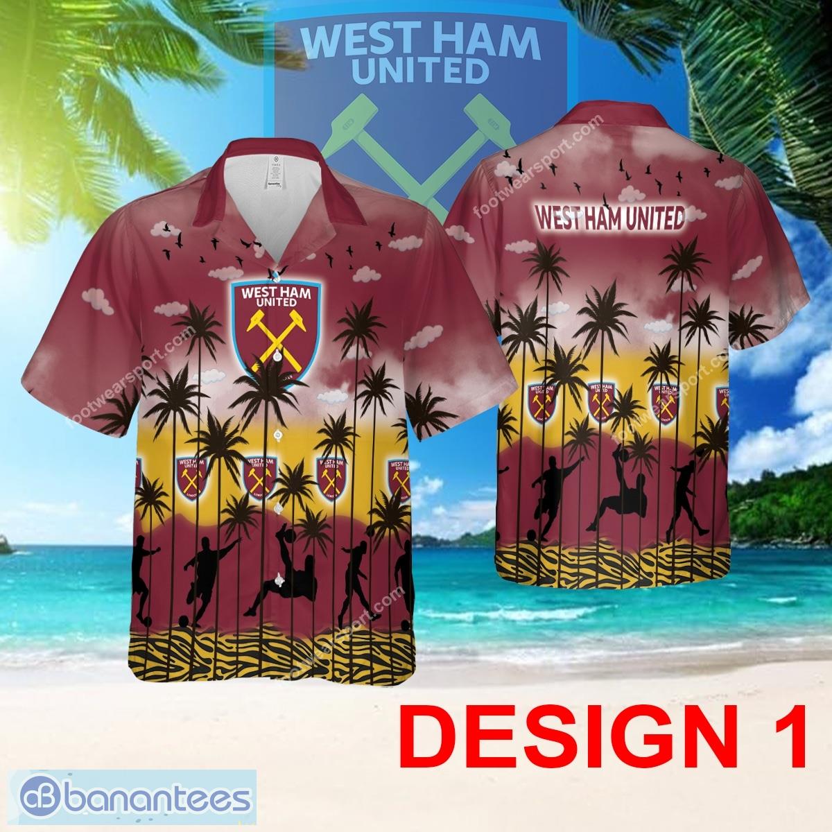 West Ham United Hawaiian Shirt Pattern Coconut Tree AOP For Men And Women - Design 1 EPL West Ham United Hawaiian Shirt Tree Pattern