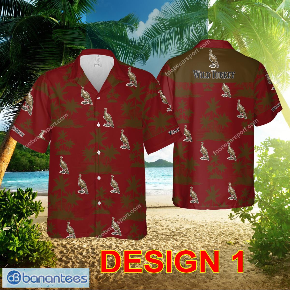 Wild Turkey Whiskey AOP Hawaiian Shirt Pattern Gift For Fans - Style 1 Wild Turkey Whiskey Hawaiian Shirt AOP Special Gifts