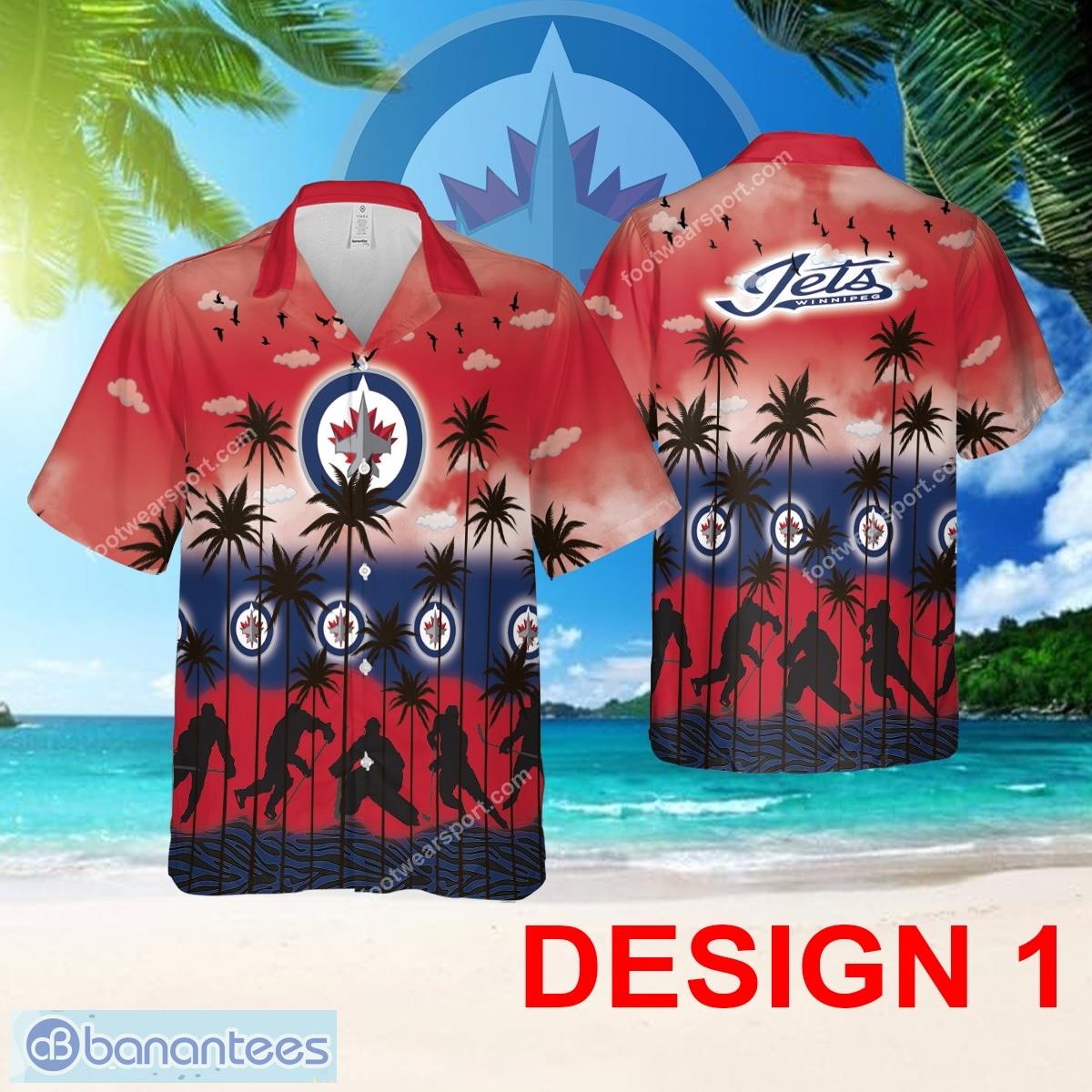 Winnipeg Jets 3D Hawaiian Shirt Pattern Coconut Tree For Men And Women - Design 1 NHL Winnipeg Jets Hawaiian Shirt Tree Pattern