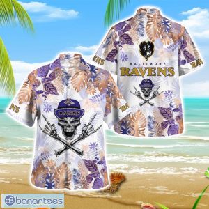 Baltimore Ravens Skull Hawaiian Shirt Summer Gift Beach Shirt Men Women Shirt Product Photo 1