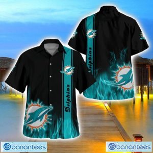 Miami Dolphins Flame Designs 3D Hawaiian Shirt Special Gift For Fans Product Photo 1