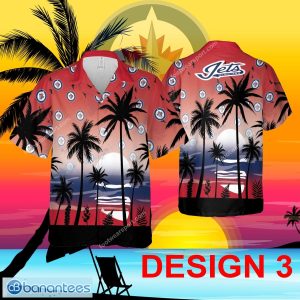 Winnipeg Jets 3D Hawaiian Shirt Pattern Coconut Tree For Men And Women - Design 3 NHL Winnipeg Jets Hawaiian Shirt Tree Pattern