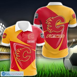Calgary Flames Big Logo Team 3D Polo Shirt Sport Gift For Men Women Product Photo 1