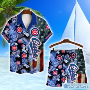 Chicago Cubs MLB US Flag Summer Tropical Hawaiian Shirt And Shorts Product Photo 1