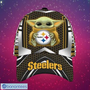 NFL Pittsburgh Steelers Logo Design Baby Yoda Gifts For Fans Full Over Print Cap Product Photo 1