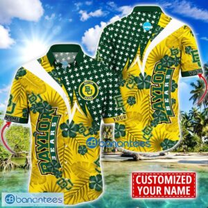 Baylor Bears Star and Flower Pattern Tropical Hawaiian Shirt Summer Gift For Men Women Custom Name Product Photo 1