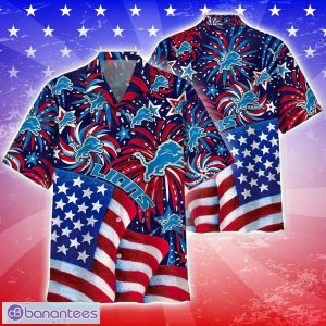 NFL Detroit Lions Memorial Firework Hawaiian Shirt Tropical Football Lover 4th of July Day Hawaii Shirt Product Photo 1