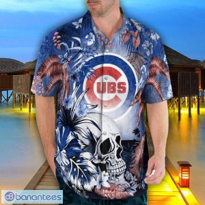 Chicago Cubs Tropical Floral Skull 3D Hawaiian Shirt Beach Shirt Halloween Gift Product Photo 4