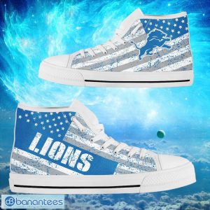 Detroit Lions Custom America Flag Italic Vintage Style High Top Shoes Product Photo 2