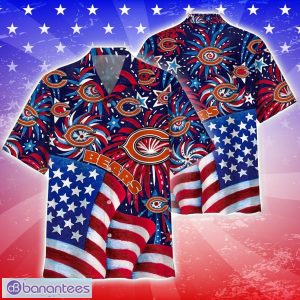 NFL Chicago Bears Memorial Firework Hawaiian Shirt Tropical Football Lover 4th of July Day Hawaii Shirt Product Photo 1