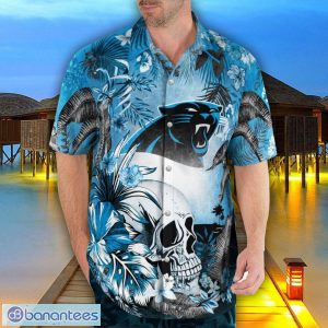 Carolina Panthers Tropical Floral Skull 3D Hawaiian Shirt Beach Shirt Halloween Gift Product Photo 4