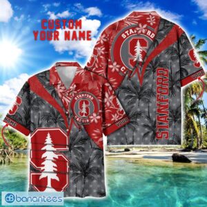 Stanford Cardinal Hawaii Shirt Vintage coconut Pattern Tropical Hawaiian Football Beach Shirts Custom Name Product Photo 1