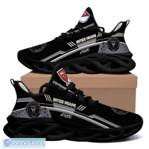 Custom Name Inter Miami Black Color Best Running Shoes For Fans Product Photo 1