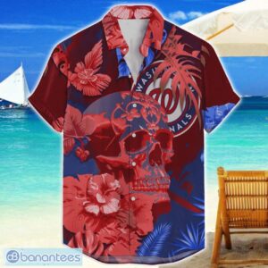Washington Nationals Skull Flower Hawaiian Shirt MLB Halloween Gift For Sports Fans Product Photo 1
