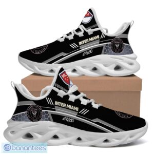 Custom Name Inter Miami Black Color Best Running Shoes For Fans Product Photo 2