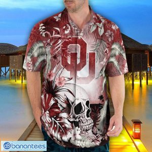 Oklahoma Sooners Tropical Floral Skull 3D Hawaiian Shirt Beach Shirt Halloween Gift Product Photo 4