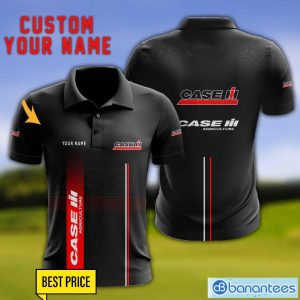 Case IH 3D Polo Shirt Personalized Name For Fans Black Polo Shirt Product Photo 1