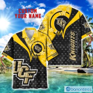UCF Knights Hawaii Shirt Vintage coconut Pattern Tropical Hawaiian Football Beach Shirts Custom Name Product Photo 1