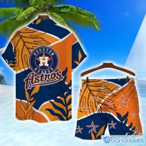 Houston Astros Team Logo Colorful Pattern Hawaiian Shirt And Shorts Set Product Photo 2