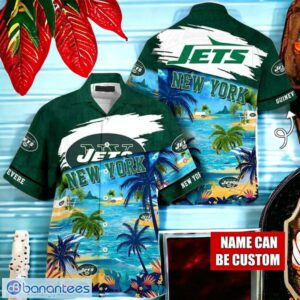 NFL New York Jets Logo Fans Love Custom Your Name Hawaiian Shirt Full Over Print Product Photo 1