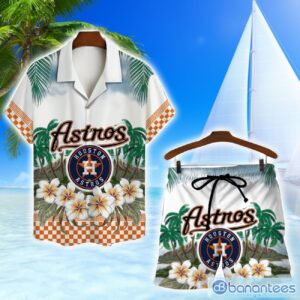 Houston Astros Team Logo Flower Hawaiian Shirt And Shorts Beach Gift Product Photo 1