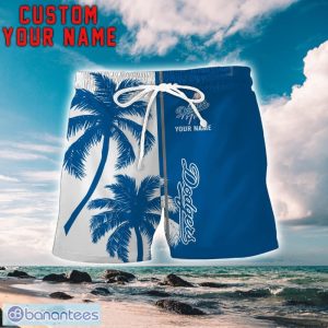 Los Angeles Dodgers Coconut Pattern Hawaiian Shirt And Shorts Personalized Name Unique Gift For Summer Product Photo 2