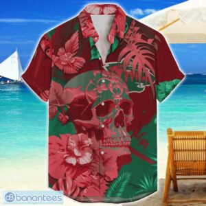 Minnesota Wild Skull Flower Hawaiian Shirt NHL Halloween Gift For Sports Fans Product Photo 1