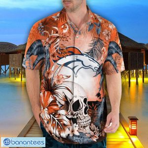 Denver Broncos Tropical Floral Skull 3D Hawaiian Shirt Beach Shirt Halloween Gift Product Photo 4