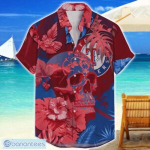 Texas Rangers Skull Flower Hawaiian Shirt MLB Halloween Gift For Sports Fans Product Photo 1