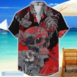 Tampa Bay Buccaneers Skull Flower Hawaiian Shirt NFL Halloween Gift For Sports Fans Product Photo 1