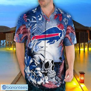 Buffalo Bills Tropical Floral Skull 3D Hawaiian Shirt Beach Shirt Halloween Gift Product Photo 4