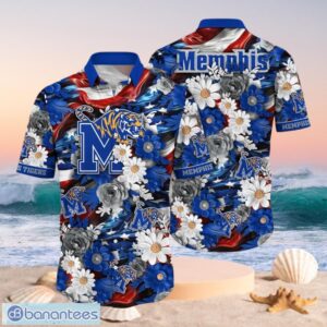 NCAA Memphis Tigers Design Logo Gift For Fan Independence Day Hawaii Shirt Full Over Print Product Photo 1