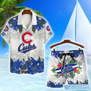 Chicago Cubs MLB Summer Flower Pattern Tropical Hawaiian Shirt And Shorts Product Photo 1