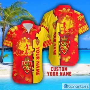 Real Zaragoza Tropical Combo Hawaiian Shirt And Shorts Personalized Name For Fans Product Photo 2