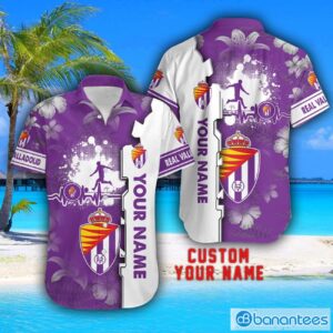 Real Valladolid Tropical Combo Hawaiian Shirt And Shorts Personalized Name For Fans Product Photo 2