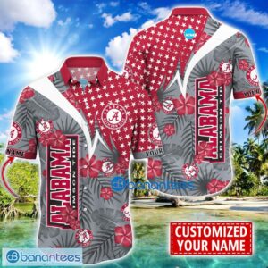 Alabama Crimson Tide Star and Flower Pattern Tropical Hawaiian Shirt Summer Gift For Men Women Custom Name Product Photo 1